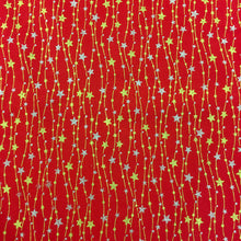 Load image into Gallery viewer, Xmas Stars Chain Red- Christmas Print 🎄