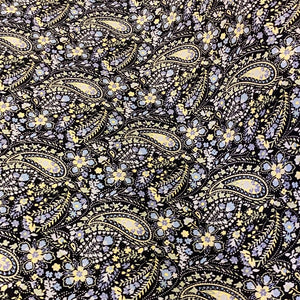 Paisley Blue and Yellow Poplin Print