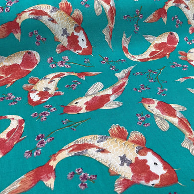 Jade Koi Poplin Print