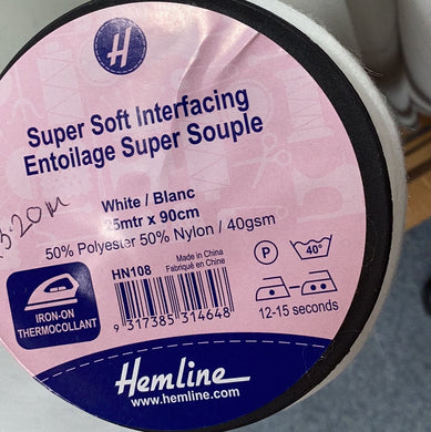 White Iron-on Interfacing super soft