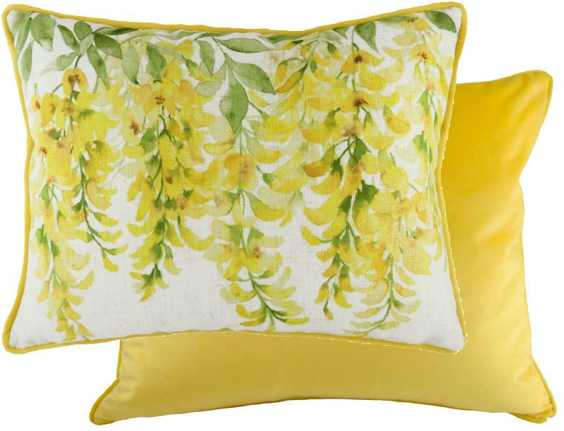 Yellow Piped Blossoms Laburnum Cushion