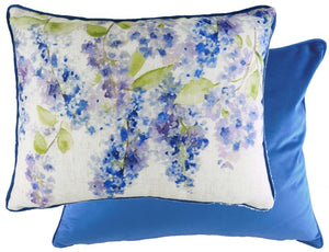 Lilac Azure Piped Blossoms Cushion