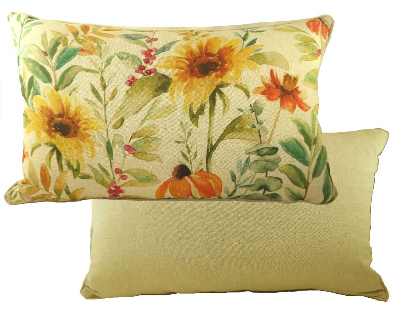 Piped Botanic Sunflower Cushion
