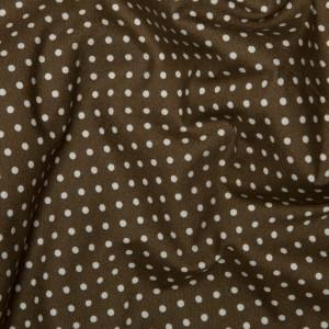 Brown Cotton Poplin - Spots 10mm