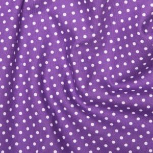 Purple Cotton Poplin - Spots 10mm