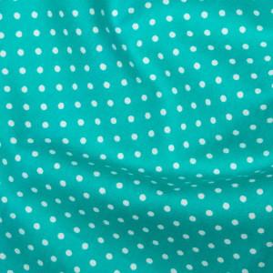 Turquoise Spots Cotton Poplin - 10mm