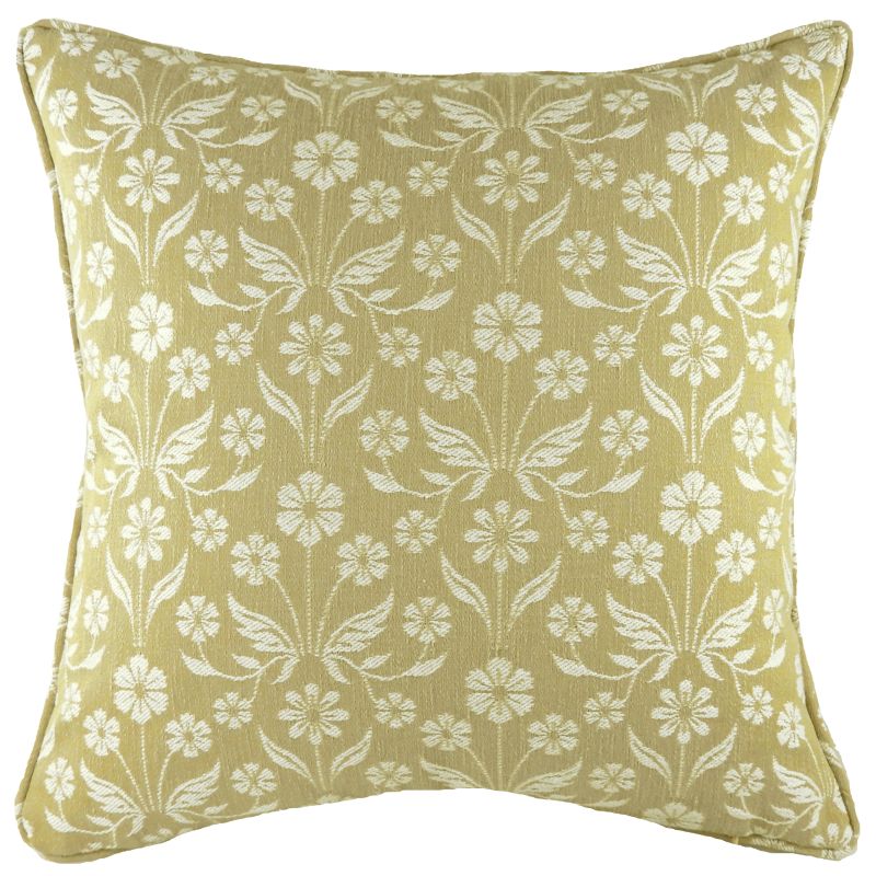 Ochre Piped Glendale Floral Cushion