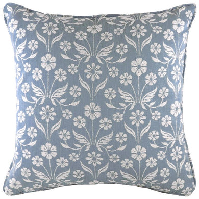Blue Piped Glendale Floral Cushion