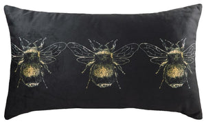 Black Gold Bee Cushion