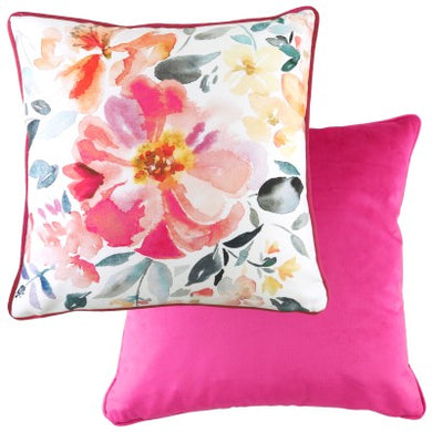 Piped Isla Magenta Cushion