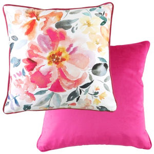 Piped Isla Magenta Cushion