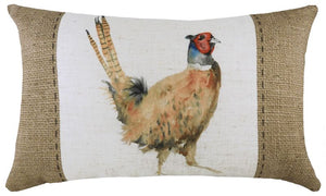 Hessian Pheasant Cushion