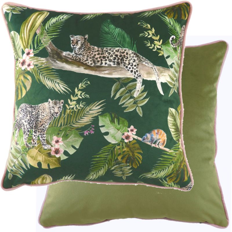 Piped Jungle Leopards Cushion