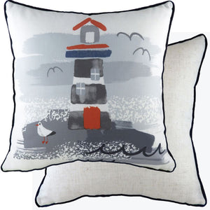Piped Nautical Lighthouse Cushion