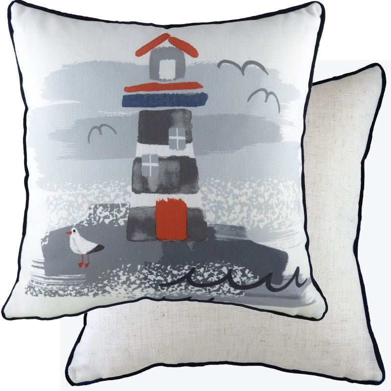Piped Nautical Lighthouse Cushion