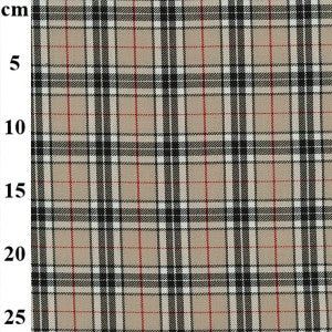 Poly Viscose Beige Tartan