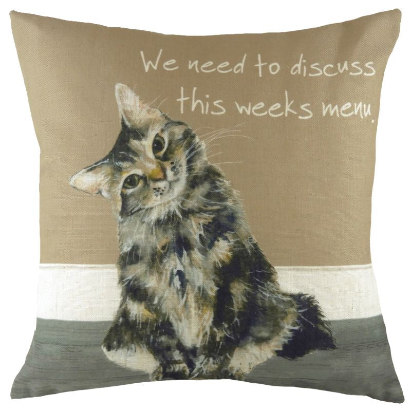 Cat Menu Cushion