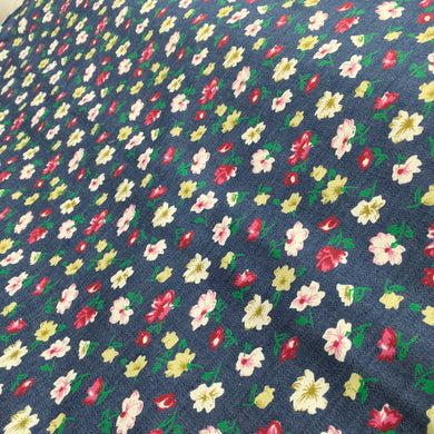 Denim Flowers Print