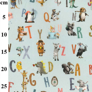 Alphabet Digital Print Lt Blue