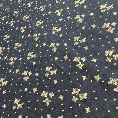 Denim Butterfly Print