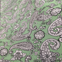 Load image into Gallery viewer, Green Paisley Viscose Print
