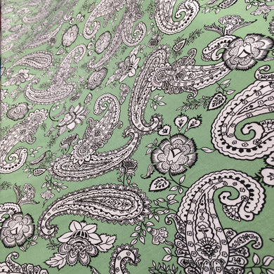 Green Paisley Viscose Print