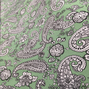 Green Paisley Viscose Print