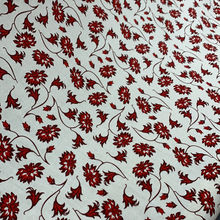 Load image into Gallery viewer, Red Floral Cotton Poplin