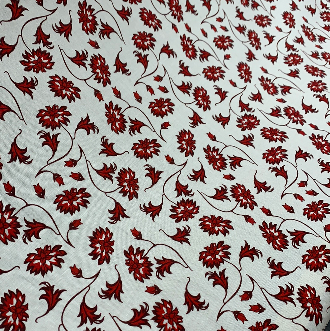 Red Floral Cotton Poplin