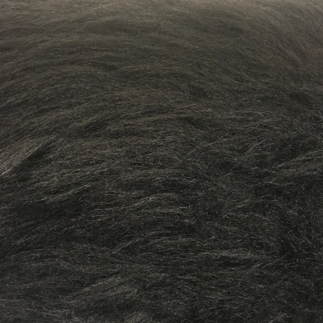 Black Long Hair Fur Fabric