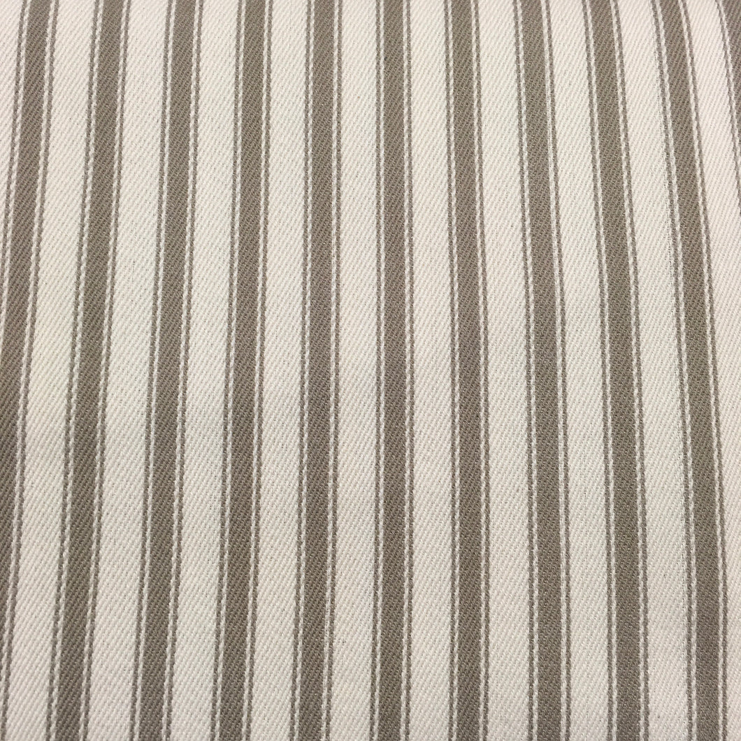Taupe Canvas Ticking Stripes