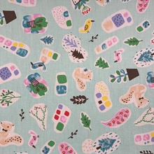 Load image into Gallery viewer, Mint Flower Pot Cotton Poplin