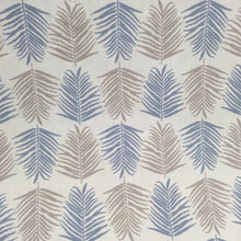 Load image into Gallery viewer, light blue and grey fern leaf curtain fabric