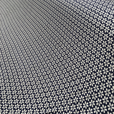 French Navy Floral Viscose Print