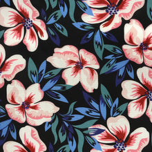 Load image into Gallery viewer, Black Flowers Viscose Print