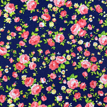Load image into Gallery viewer, Navy Classic Roses Cotton Poplin