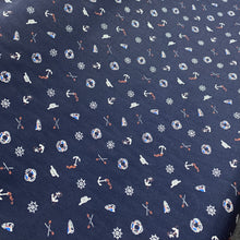 Load image into Gallery viewer, Navy Anchor Cotton Poplin