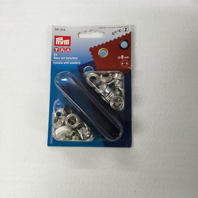 Silver Eyelets With Washers - 8mm