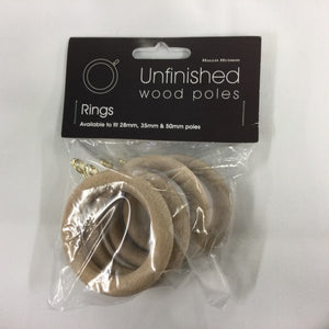 Unfinished Wood Rings - 28mm