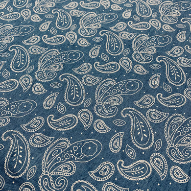 Light Denim Paisley Print