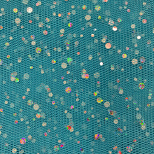 Load image into Gallery viewer, Turquoise Sequin Net