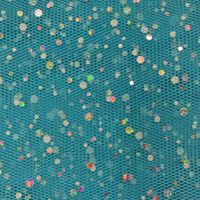 Turquoise Sequin Net