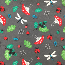 Load image into Gallery viewer, Grey Bugs Cotton/Spandex Jersey