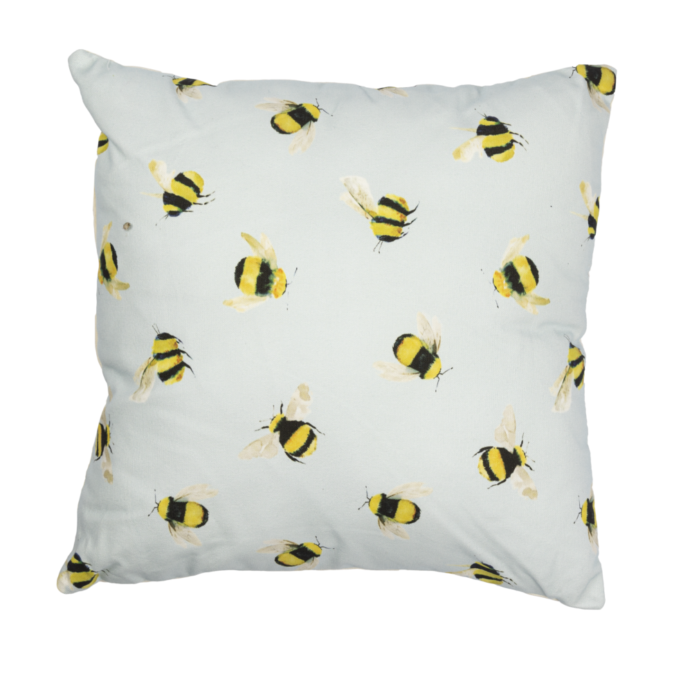 Bees Duck Egg Filled Cushion