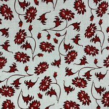 Load image into Gallery viewer, Red Floral Cotton Poplin