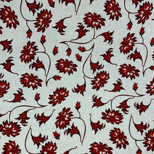 Red Floral Cotton Poplin