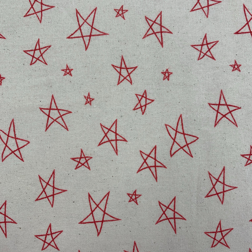 Cream/Red Stars - Christmas Print