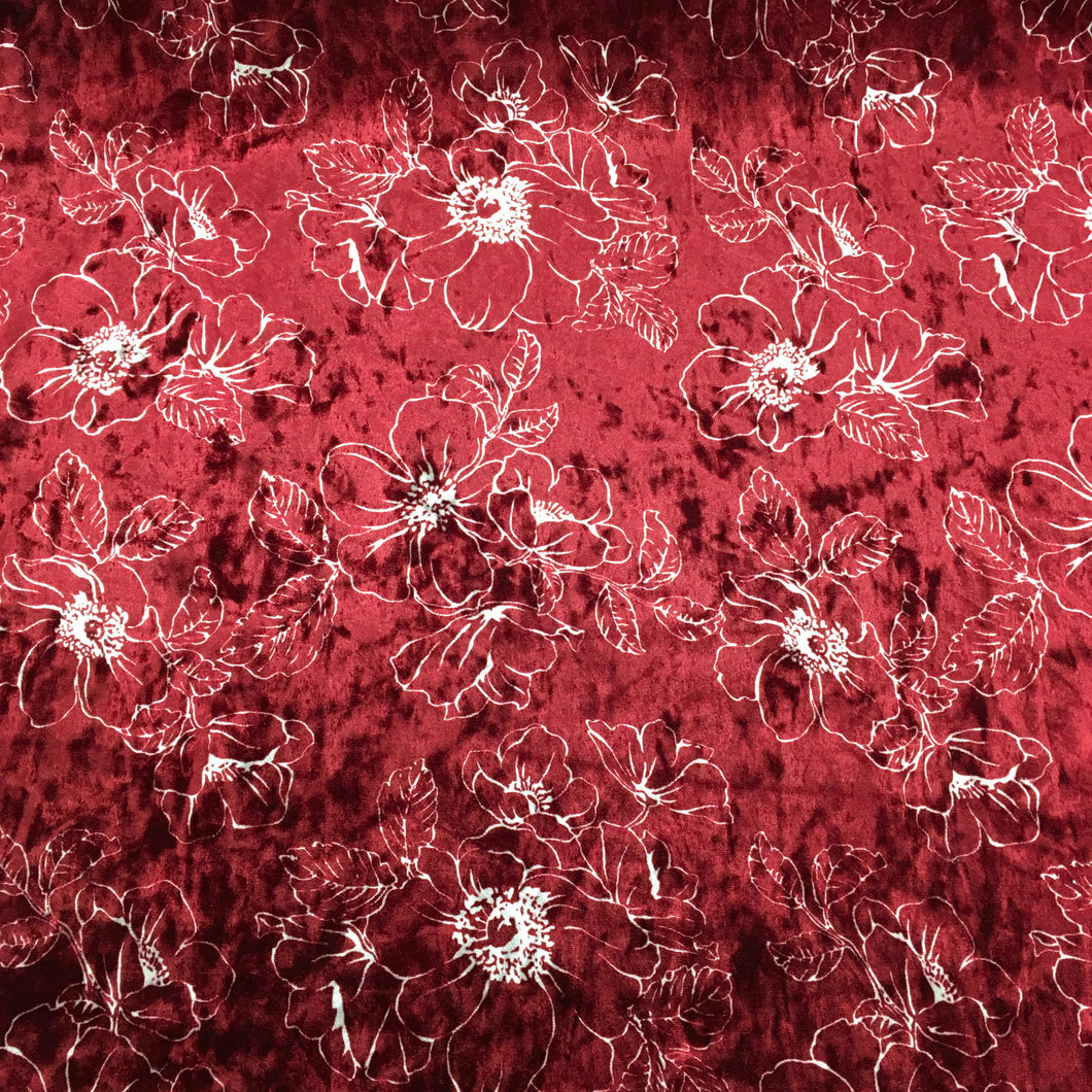 Maroon Printed Velvet