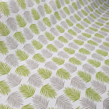 Load image into Gallery viewer, light green and grey fern leaf curtain fabric