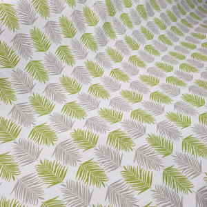 light green and grey fern leaf curtain fabric